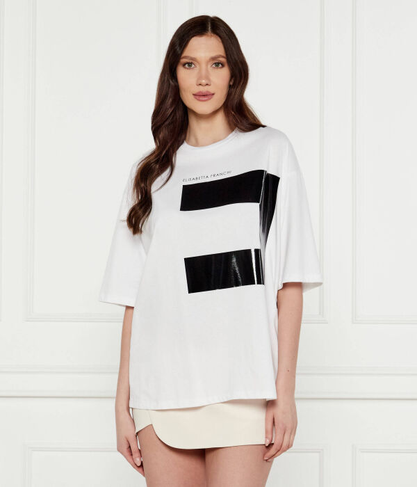 Футболки Oversize fit Elisabetta Franchi, белый 
Футболки Oversize fit Elisabetta Franchi, белый