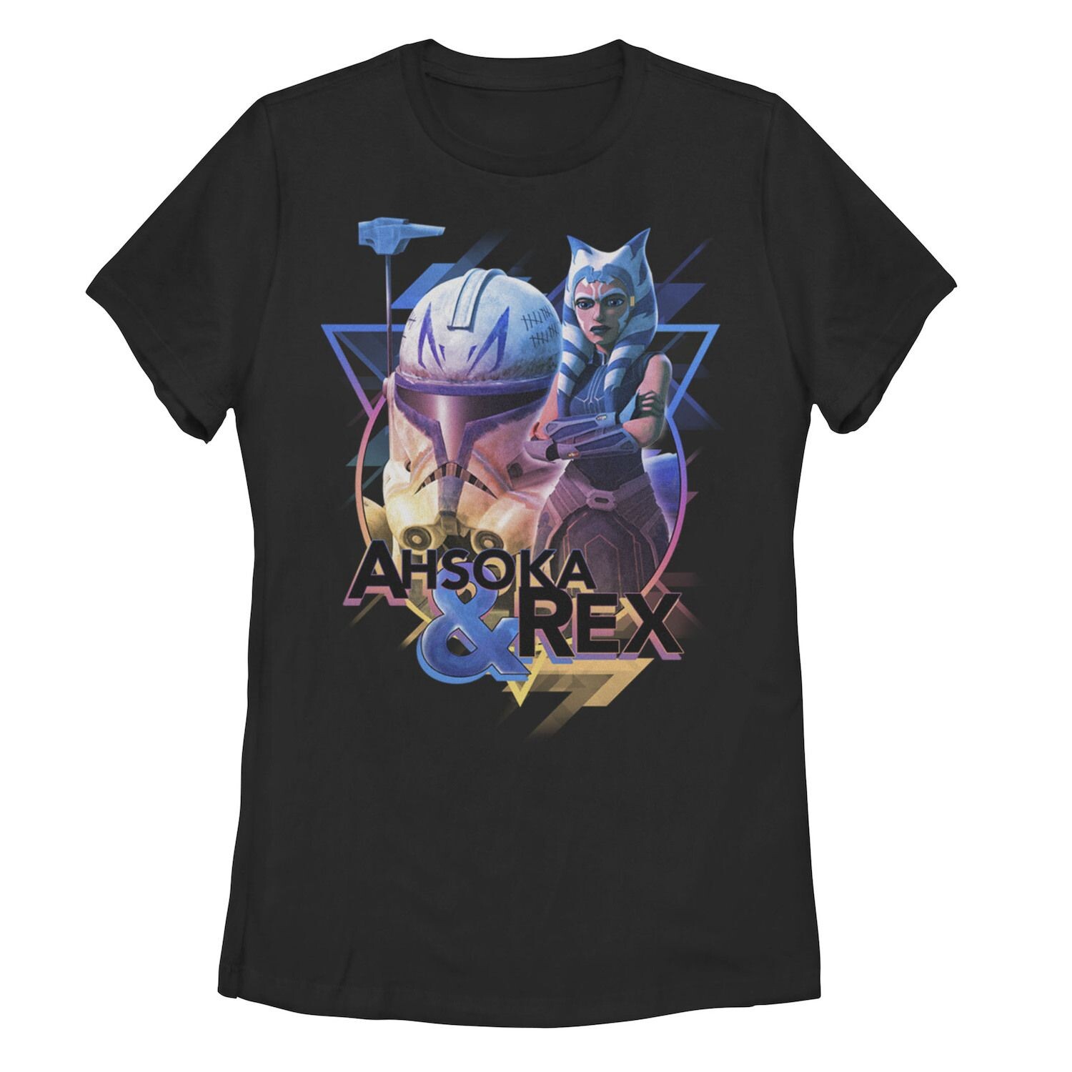 Детская футболка с треугольным портретом и изображением Асоки и Рекса «Звездные войны, Войны клонов» Licensed Character, черный
Детская футболка с треугольным портретом и изображением Асоки и Рекса «Звездные войны, Войны клонов» Licensed Character, черный