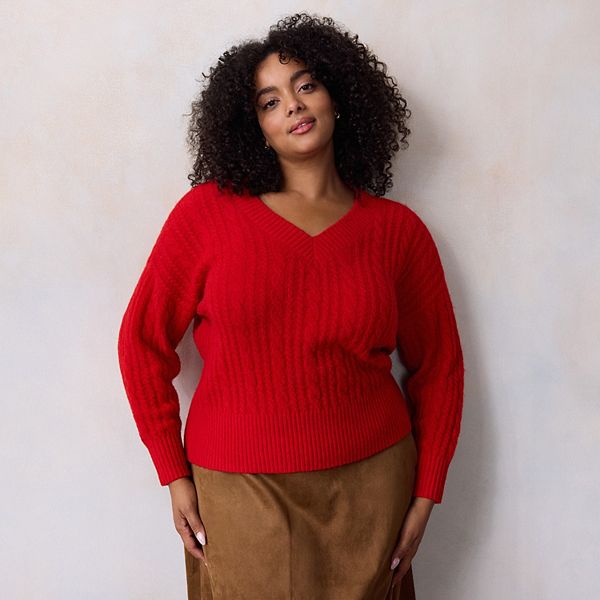 Свитер с V-образным вырезом и косой Plus size Lc Lauren Conrad, Red
Свитер с V-образным вырезом и косой Plus size Lc Lauren Conrad, Red