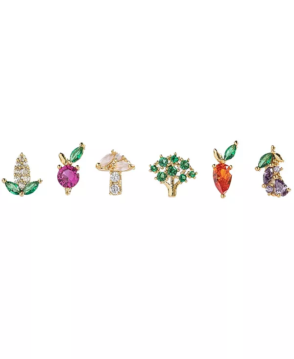 Набор серег-гвоздиков с овощами от Farmers Market Girls Crew, gold-plated
Набор серег-гвоздиков с овощами от Farmers Market Girls Crew, gold-plated