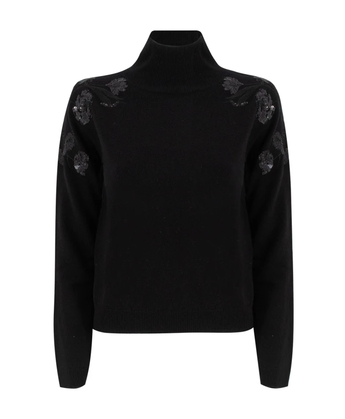 Свитер с длинными рукавами и высоким воротником Ermanno Scervino, черный
Свитер с длинными рукавами и высоким воротником Ermanno Scervino, черный