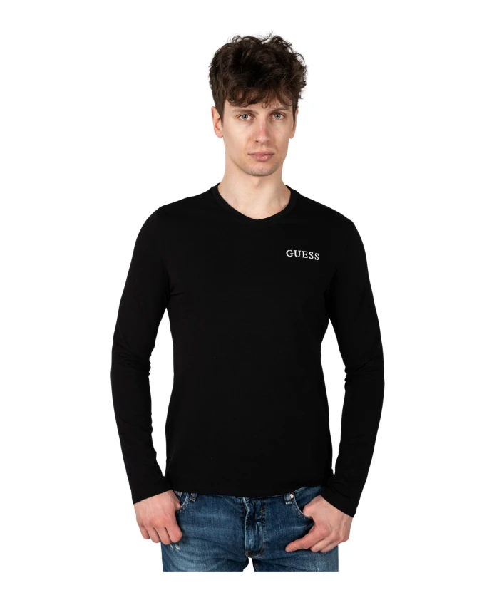 Рубашка с V образным вырезом и длинными рукавами Guess, черный
Рубашка с V образным вырезом и длинными рукавами Guess, черный