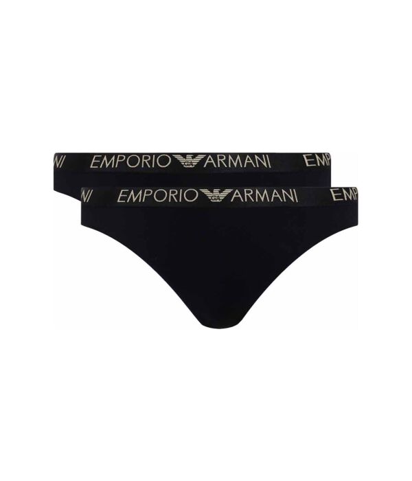 Комплект черных стрингов Emporio Armani, 2 пары
Комплект черных стрингов Emporio Armani, 2 пары
