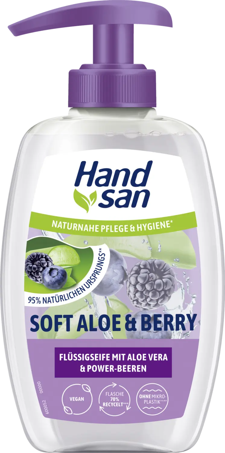 Жидкое мыло Handsan Flüssigseife Soft Aloe & Berry
Жидкое мыло Handsan Flüssigseife Soft Aloe & Berry