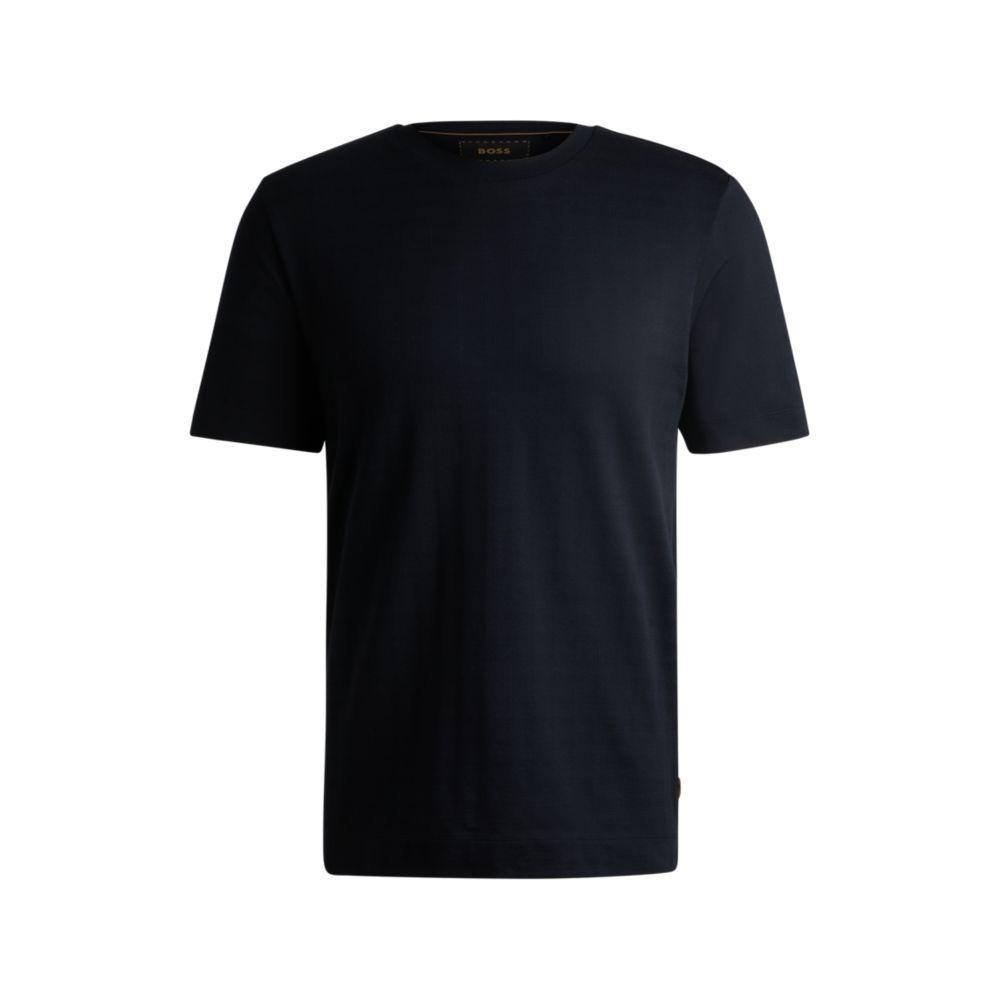 Футболка прямого кроя из жаккардовой ткани в клетку из хлопка и шелка BOSS, темно-синий
Футболка прямого кроя из жаккардовой ткани в клетку из хлопка и шелка BOSS, темно-синий
