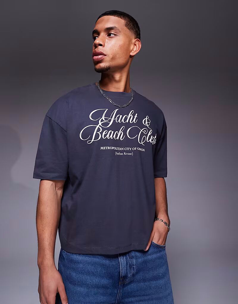 Футболка свободного кроя ASOS DESIGN с графическим текстом в угольном цвете
Футболка свободного кроя ASOS DESIGN с графическим текстом в угольном цвете