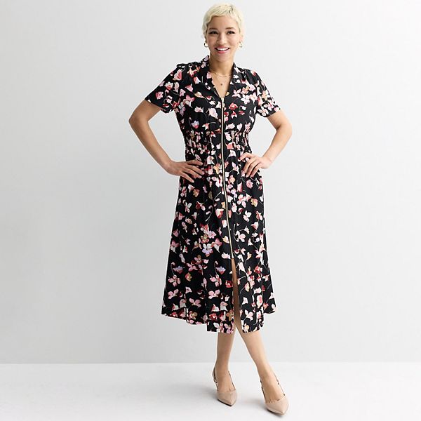 Женское платье миди на молнии спереди Nine West, Black Darya Floral
Женское платье миди на молнии спереди Nine West, Black Darya Floral