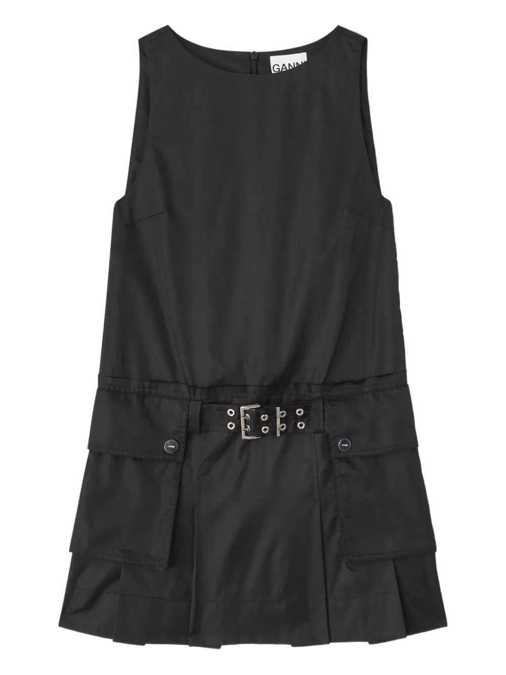 Платье мини с поясом Ganni, черный
Платье мини с поясом Ganni, черный