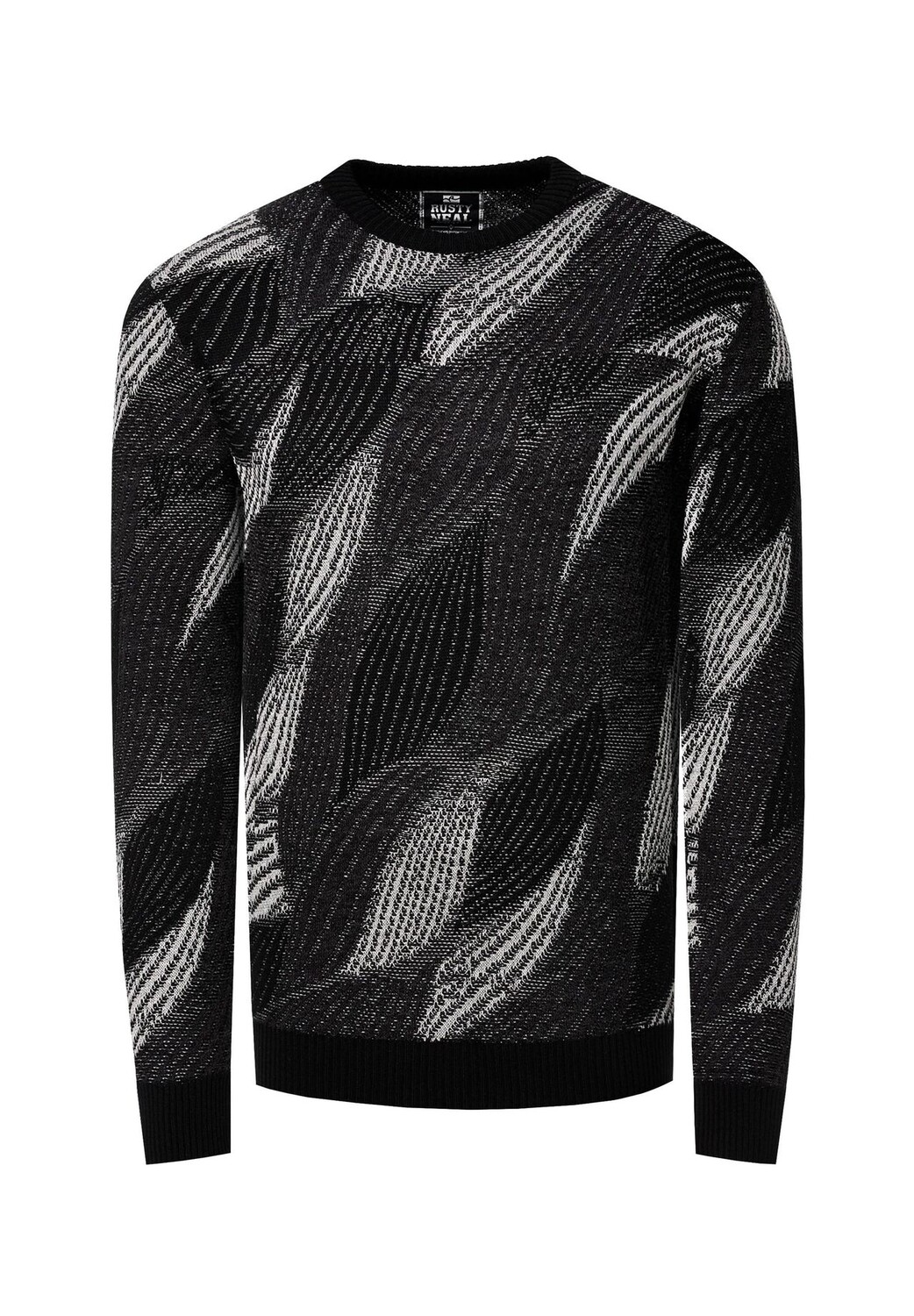 Вязаный свитер модного волнистого дизайна RUSTY NEAL, черный