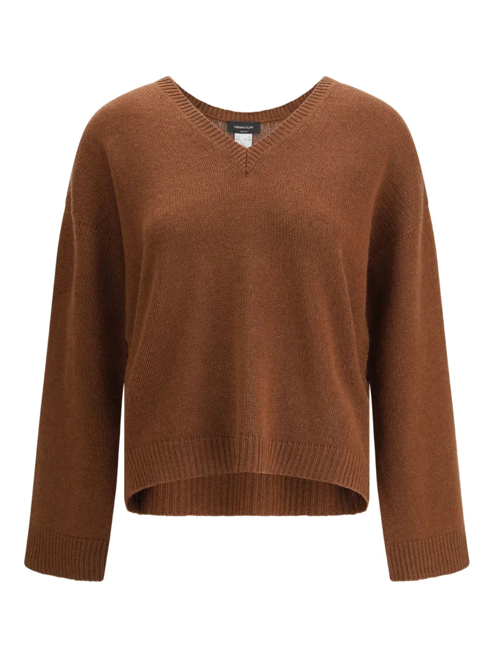 Кашемировый свитер с V-образным вырезом Fabiana Filippi, коричневый
Кашемировый свитер с V-образным вырезом Fabiana Filippi, коричневый