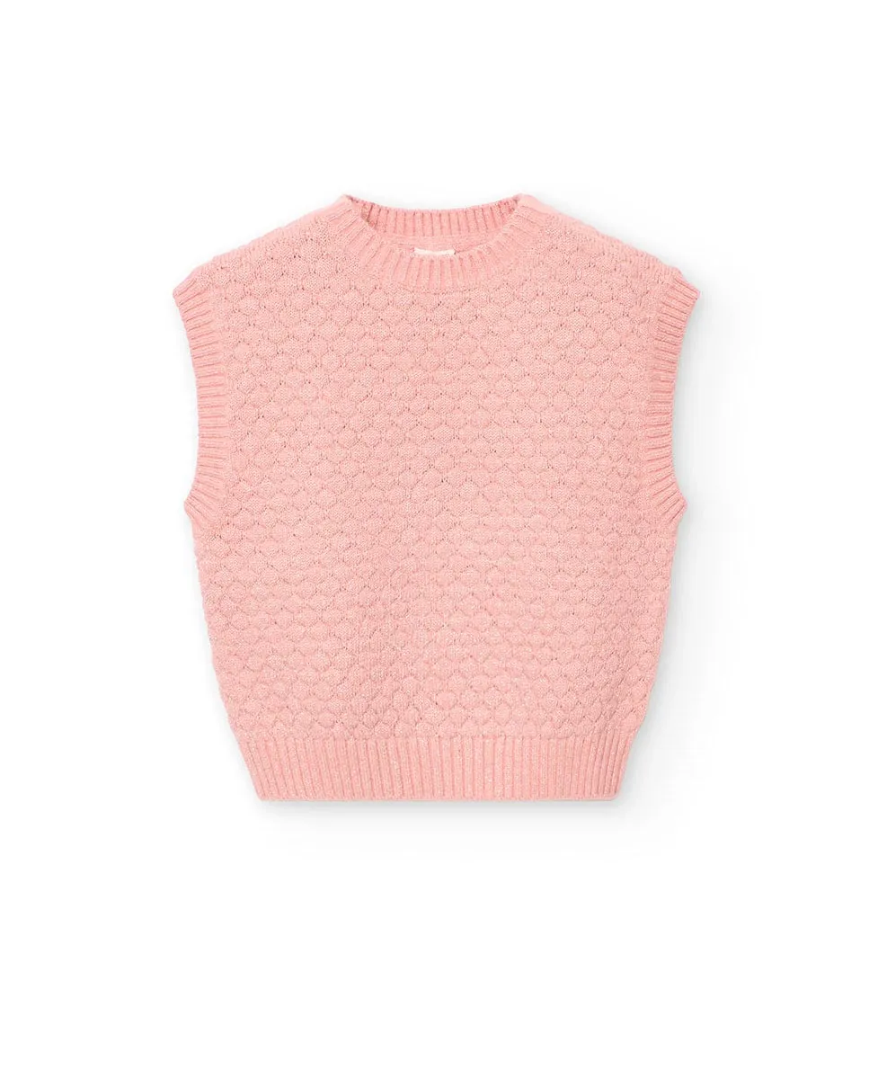 Детский вязаный жилет с круглым вырезом Boboli, розовый
Детский вязаный жилет с круглым вырезом Boboli, розовый