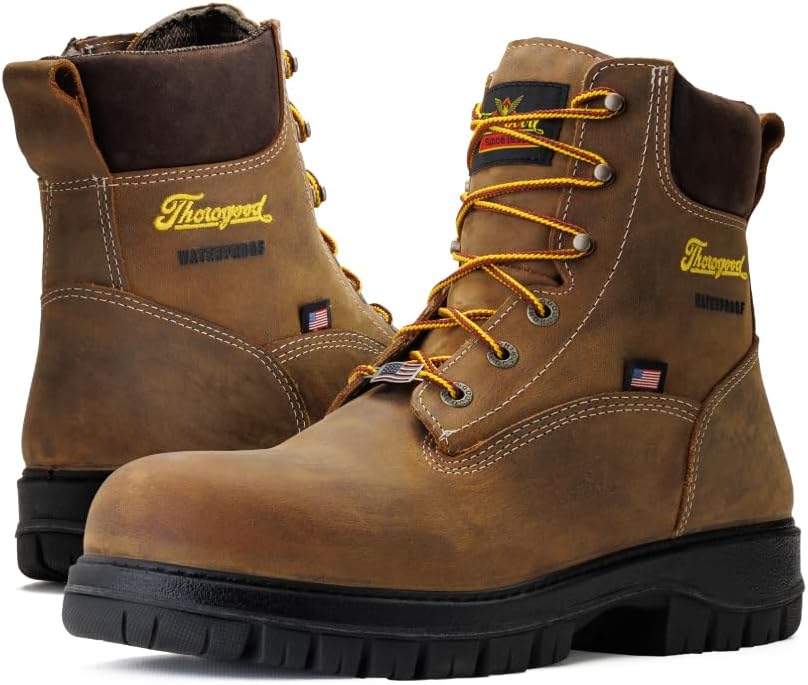 Мужские водонепроницаемые ботинки Thorogood 6 - серия Genesis - из цельнозернистой кожи с комфортными стельками и противоскользящей подошвой из нитриловой резины, Chestnut
Мужские водонепроницаемые ботинки Thorogood 6 - серия Genesis - из цельнозернистой кожи с комфортными стельками и противоскользящей подошвой из нитриловой резины, Chestnut