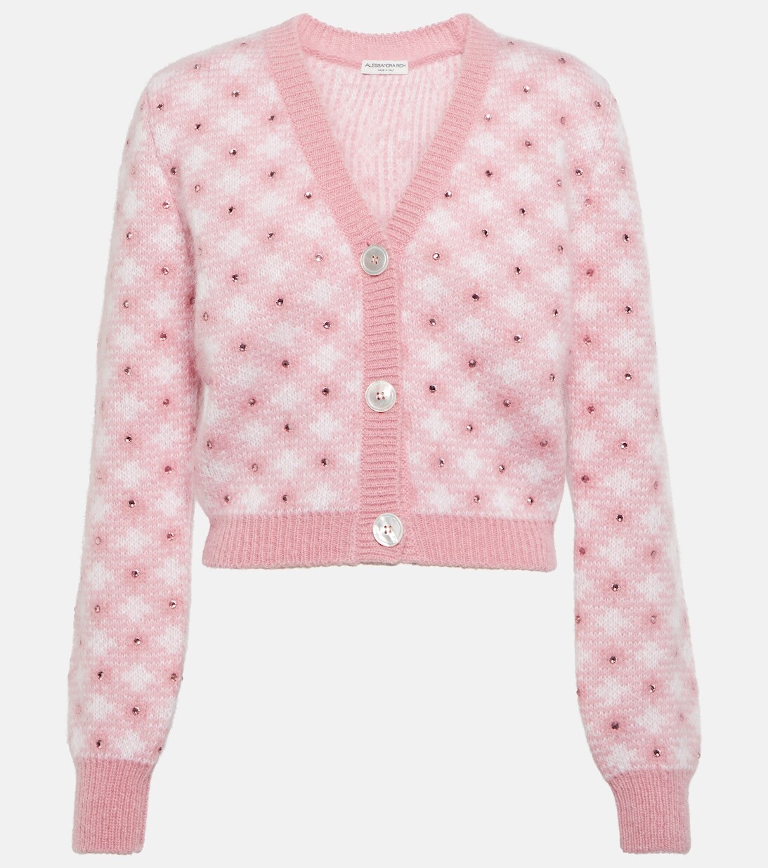 Укороченный декорированный кардиган в клетку ALESSANDRA RICH, розовый
Укороченный декорированный кардиган в клетку ALESSANDRA RICH, розовый