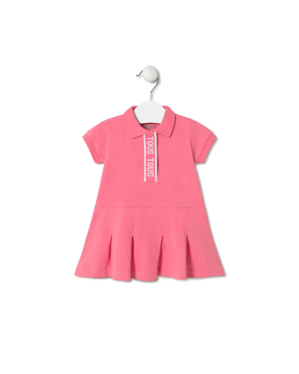 Платье для девочки из хлопка пике Tous, розовый 
Платье для девочки из хлопка пике Tous, розовый