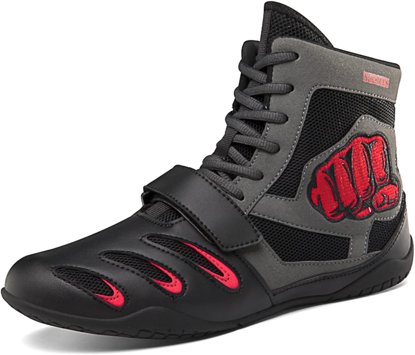 Мужские и женские дышащие борцовские кроссовки с защищенными щиколотками, противоскользящие, для приседаний, бокса, высокие тренировочные ботинки, спортивная обувь для зала Medasain, красный/серый
Мужские и женские дышащие борцовские кроссовки с защищенными щиколотками, противоскользящие, для приседаний, бокса, высокие тренировочные ботинки, спортивная обувь для зала Medasain, красный/серый