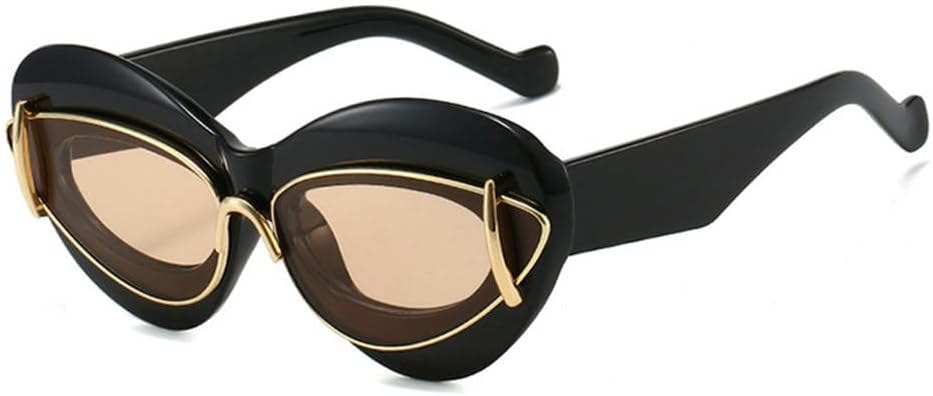 Ретро-солнцезащитные очки «кошачий глаз» большого размера для женщин и мужчин, модные очки с уникальными линзами и защитой от УФ-излучения UV400 HVTVTLA, Black Champagne
Ретро-солнцезащитные очки «кошачий глаз» большого размера для женщин и мужчин, модные очки с уникальными линзами и защитой от УФ-излучения UV400 HVTVTLA, Black Champagne