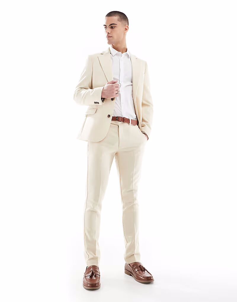 Узкие брюки из шерстяной смеси ASOS DESIGN с плетением Stone
Узкие брюки из шерстяной смеси ASOS DESIGN с плетением Stone