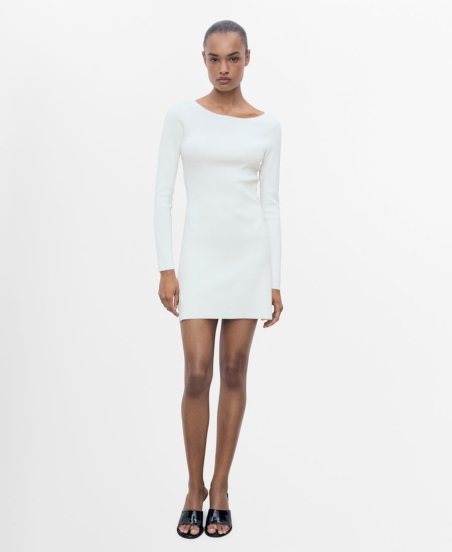 Женское вязаное платье с открытой спиной MANGO, Off White
Женское вязаное платье с открытой спиной MANGO, Off White