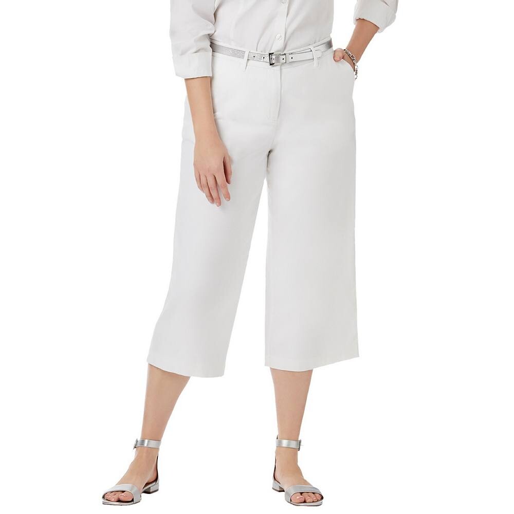 Jessica London Женские укороченные чиносы из эластичного хлопка больших размеров с широкими штанинами, белый
Jessica London Женские укороченные чиносы из эластичного хлопка больших размеров с широкими штанинами, белый