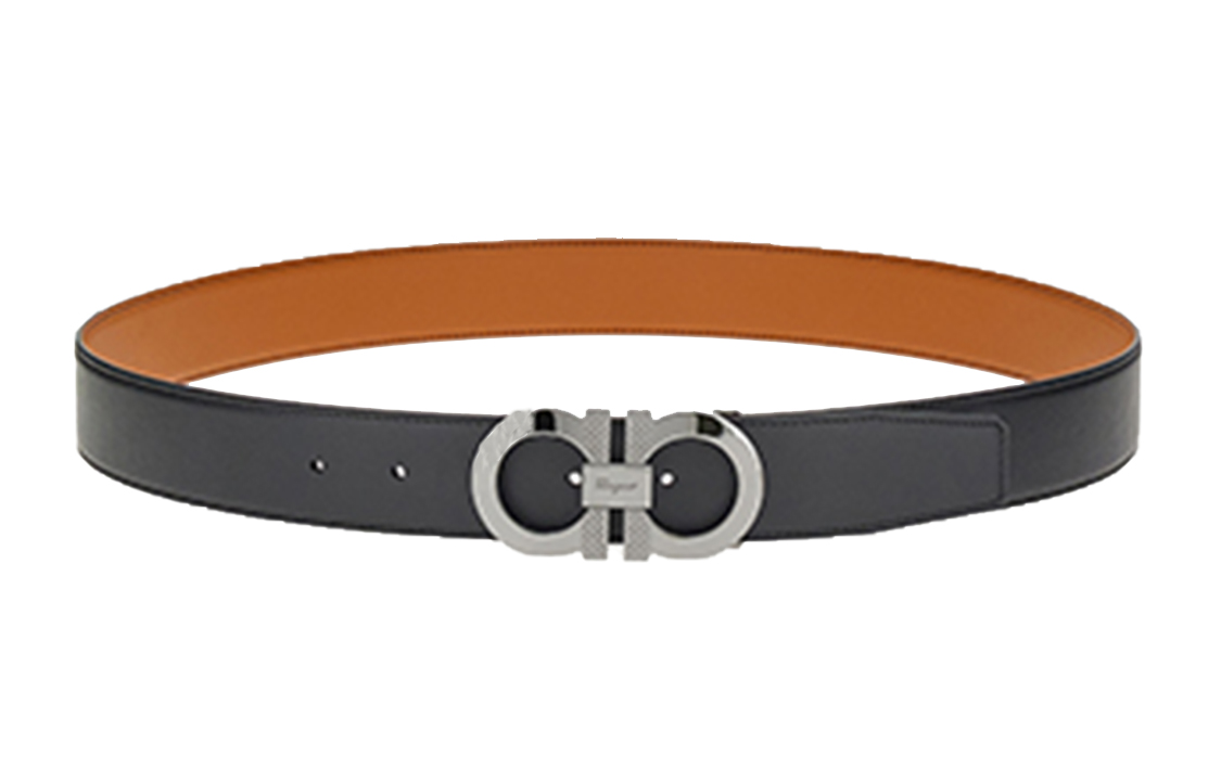 Реверсивный и регулируемый ремень Gancini Ruthenium Ferragamo, черный/коричневый цвет 
Реверсивный и регулируемый ремень Gancini Ruthenium Ferragamo, черный/коричневый цвет