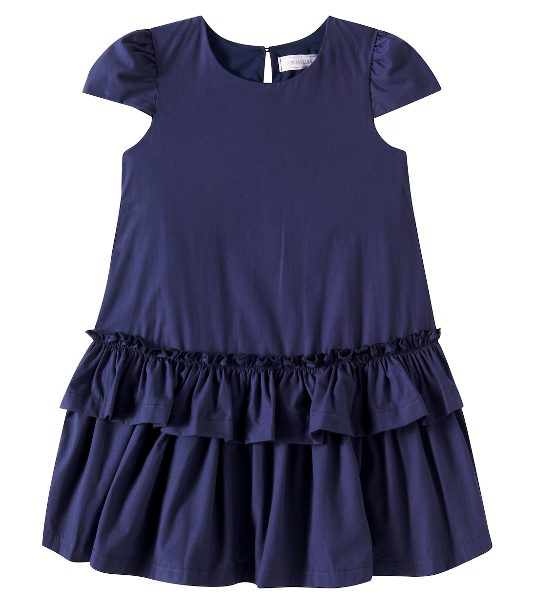 Платье из хлопка с рюшами Monnalisa, Blu Navy 
Платье из хлопка с рюшами Monnalisa, Blu Navy