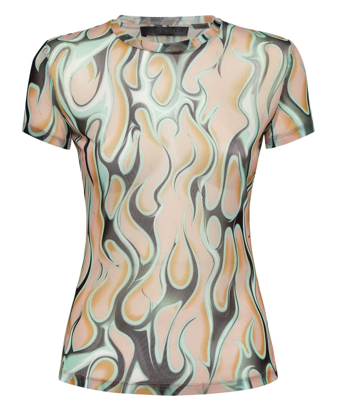 Футболка из тюля, чистый SS, с огненным рисунком Philipp Plein, мультиколор
Футболка из тюля, чистый SS, с огненным рисунком Philipp Plein, мультиколор