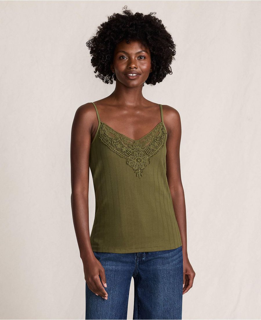 Женская майка с мелким кружевом в рубчик, разноцветная Lands' End, Olive drab
Женская майка с мелким кружевом в рубчик, разноцветная Lands' End, Olive drab