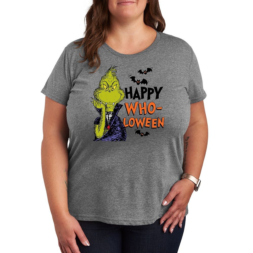 Футболка больших размеров с рисунком Dr. Seuss Grinch Happy Who-Loween Licensed Character, цвет Heather Gray
Футболка больших размеров с рисунком Dr. Seuss Grinch Happy Who-Loween Licensed Character, цвет Heather Gray