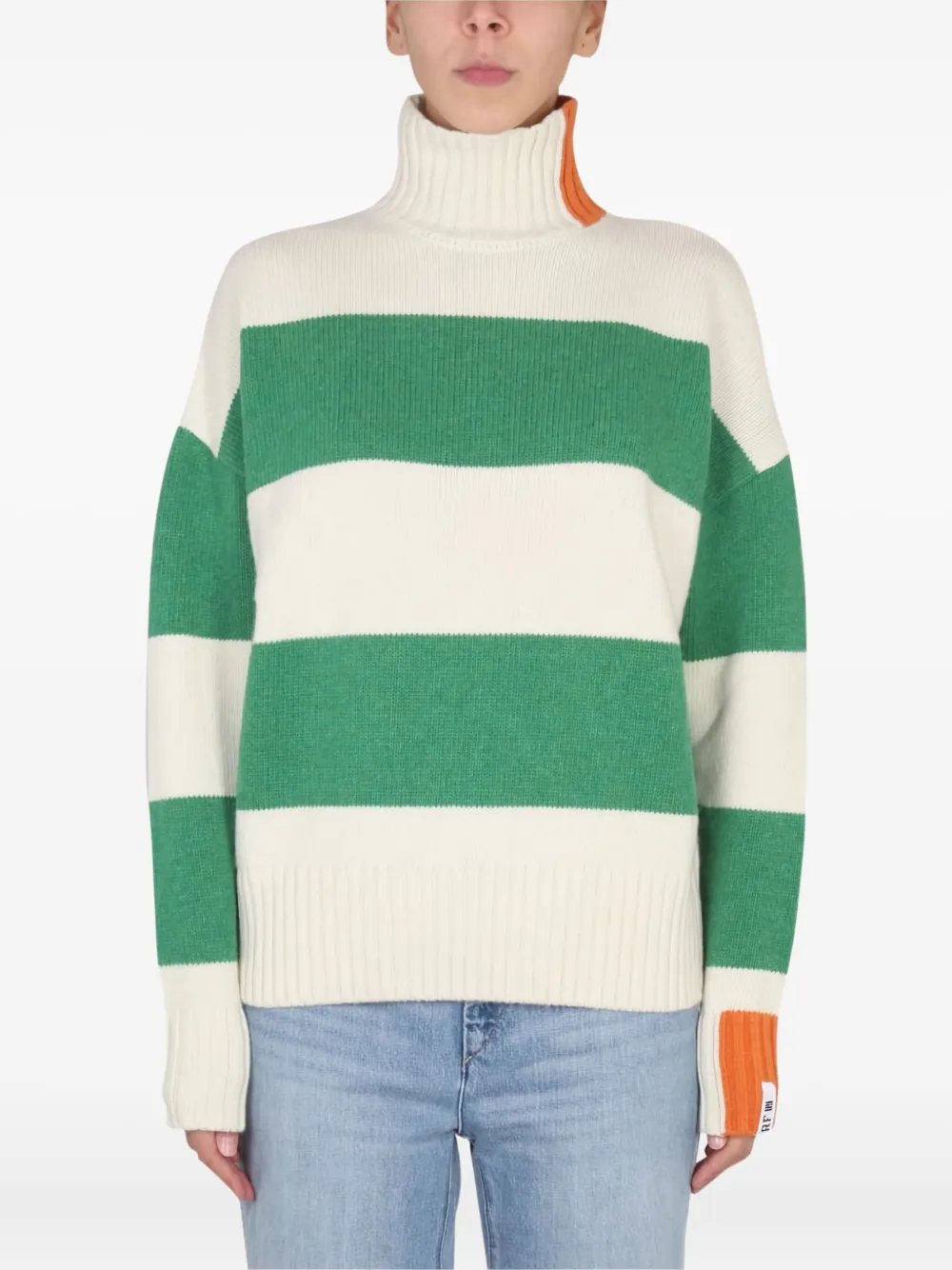 Полосатый свитер с воротником-гольф Right For, кремовый
Полосатый свитер с воротником-гольф Right For, кремовый