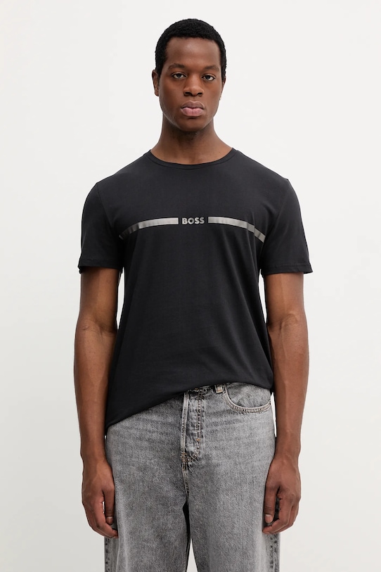 Хлопковая пляжная футболка Boss, черный
Хлопковая пляжная футболка Boss, черный