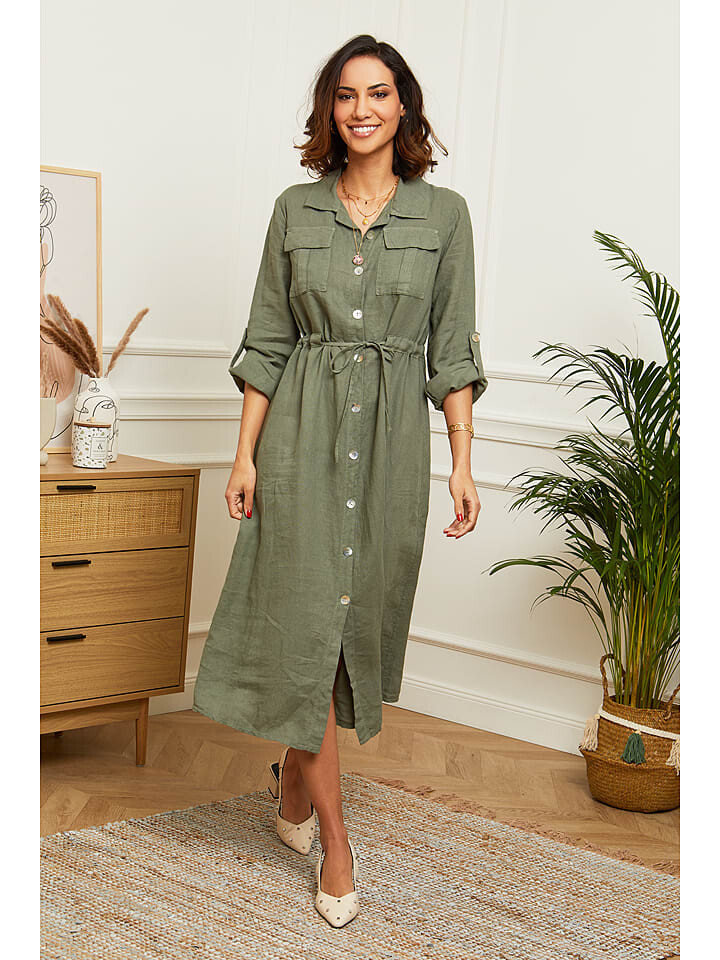 Длинное платье Le Monde du Lin Leinen, оливковый
Длинное платье Le Monde du Lin Leinen, оливковый