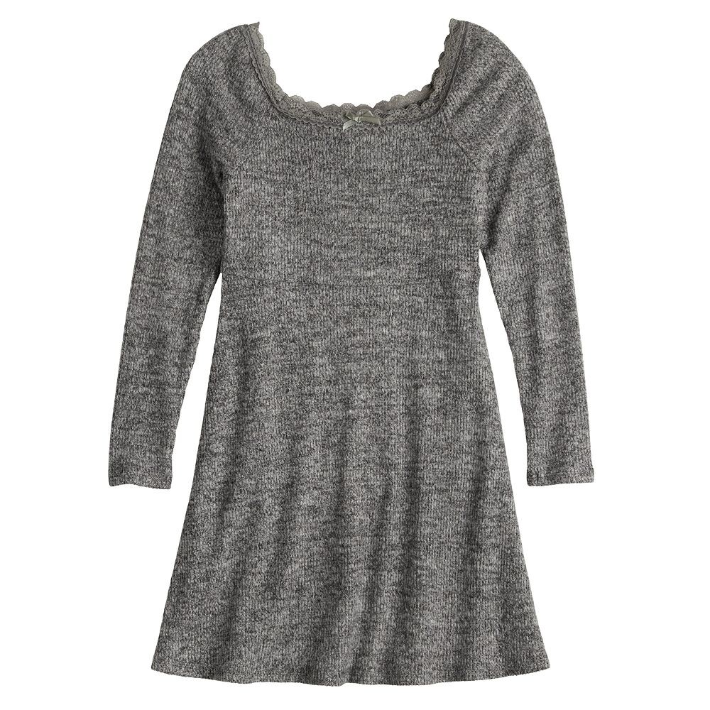 Кружевное мини-платье с квадратным вырезом для девочек 7–16 лет Eyeshadow, черный