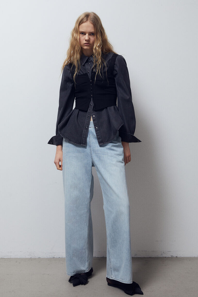 Широкие джинсовые джоггеры H&M, синий
Широкие джинсовые джоггеры H&M, синий