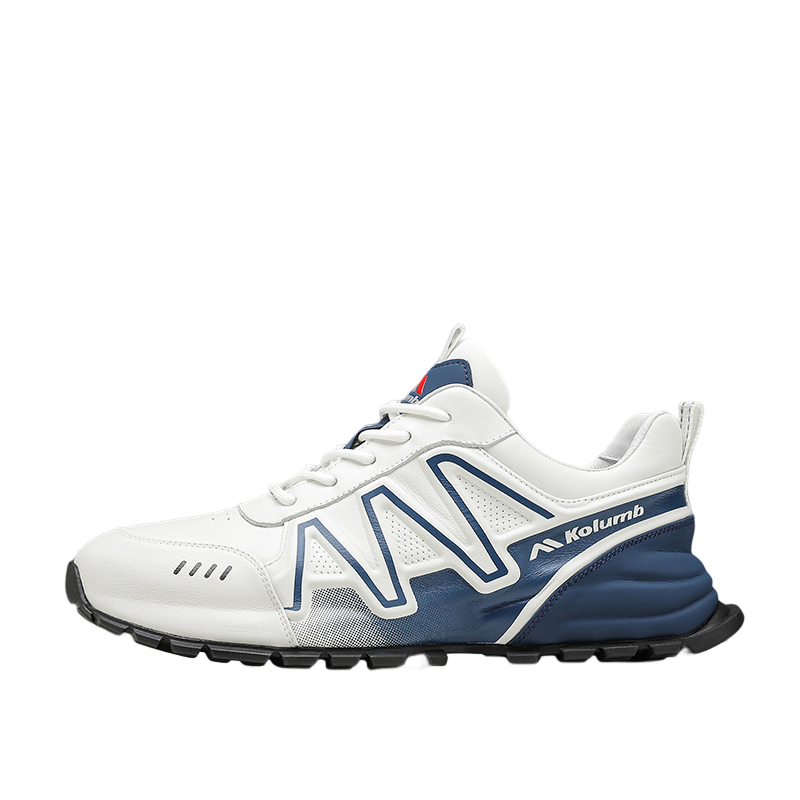 Нескользящие износостойкие низкие повседневные туфли для мужчин Kolumb, White Blue 
Нескользящие износостойкие низкие повседневные туфли для мужчин Kolumb, White Blue