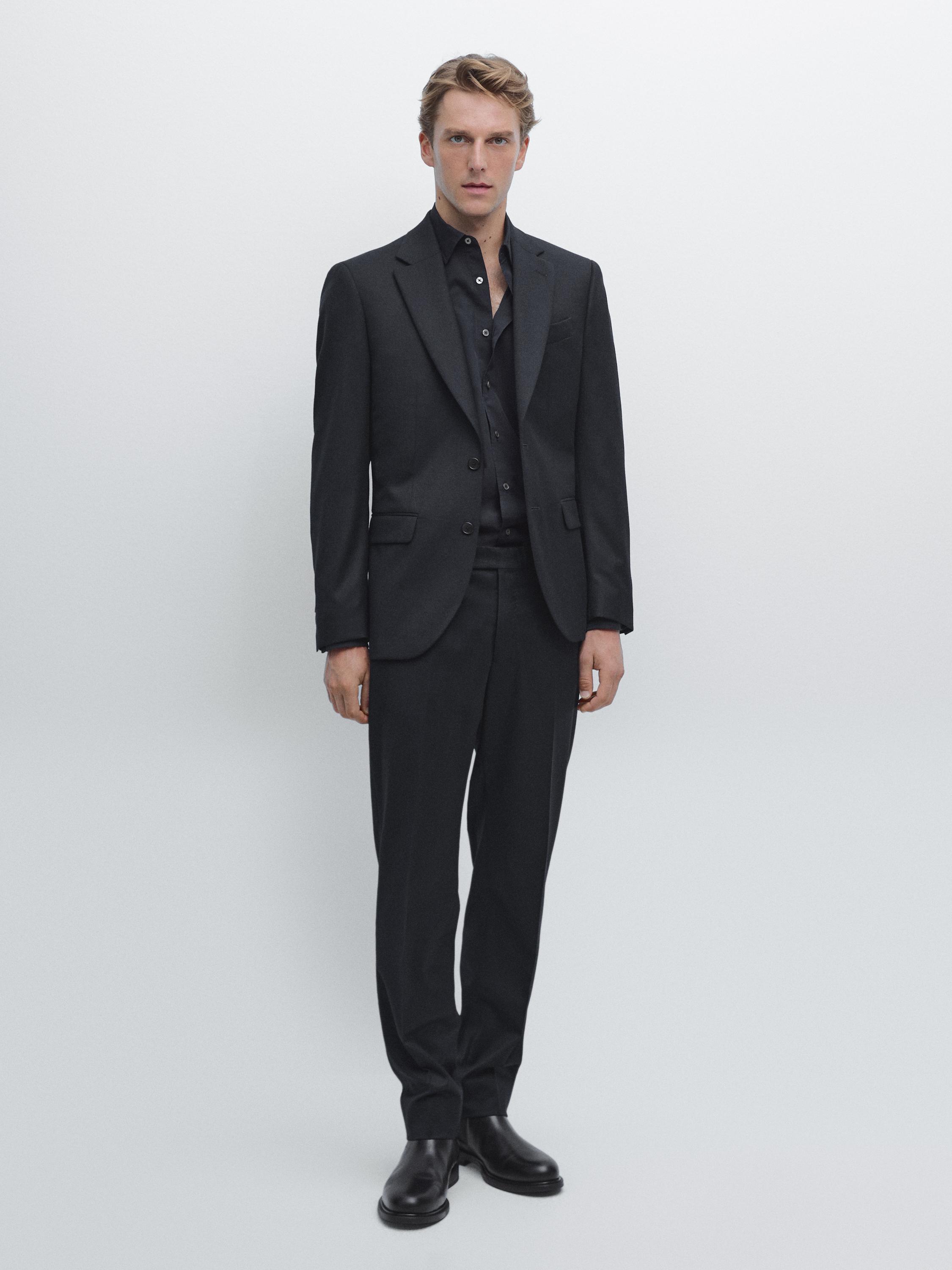 Костюмные брюки из шерстяной фланели Massimo Dutti, темно-синий
Костюмные брюки из шерстяной фланели Massimo Dutti, темно-синий