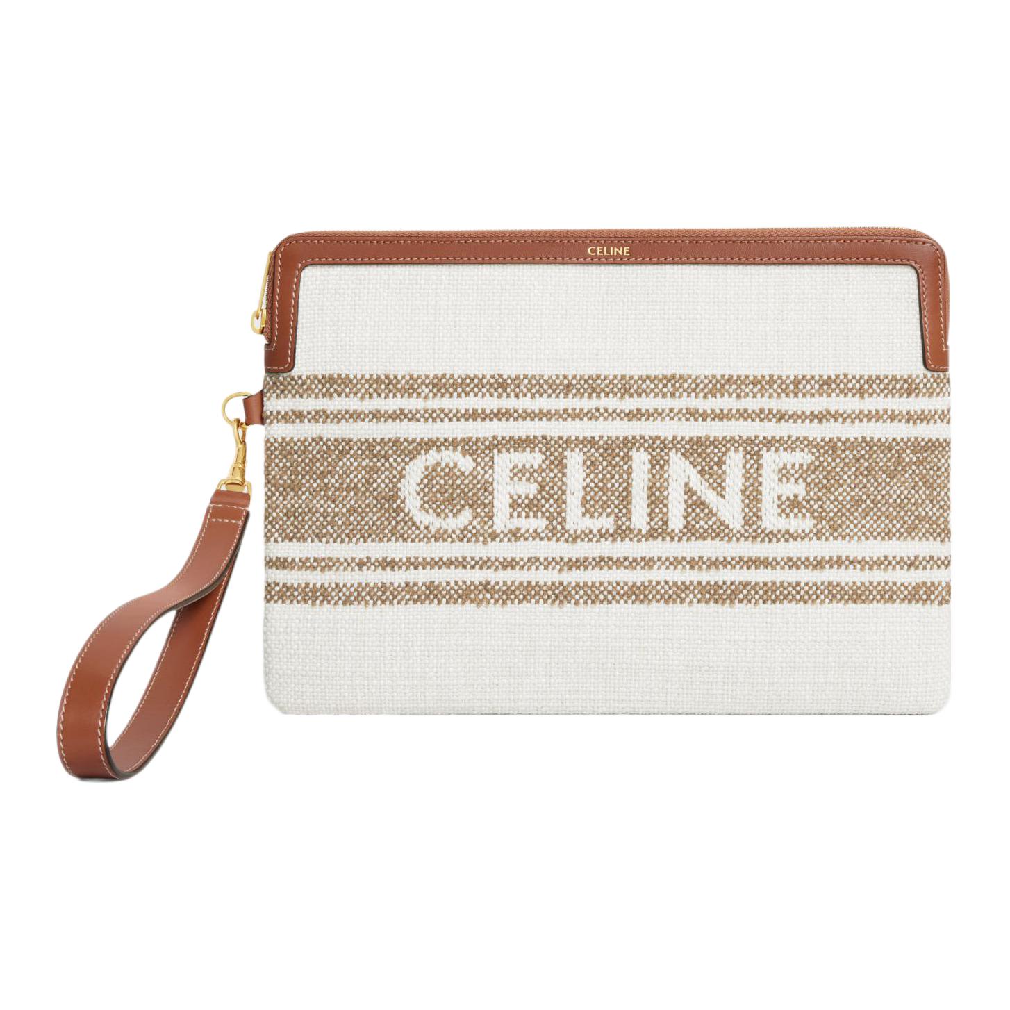 CELINE Тканевый клатч маленький женский коричневый/бежевый
CELINE Тканевый клатч маленький женский коричневый/бежевый