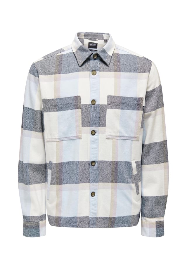 Рубашка с длинными рукавами воротником-стойкой и накладными нагрудными карманами свободного кроя Only & Sons, синий
Рубашка с длинными рукавами воротником-стойкой и накладными нагрудными карманами свободного кроя Only & Sons, синий