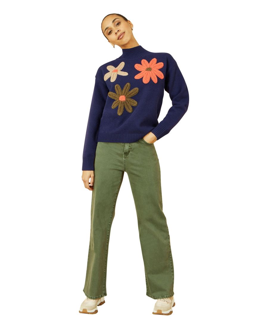 Женский вязаный свитер с цветочным принтом и высоким воротником Yumi, Navy
Женский вязаный свитер с цветочным принтом и высоким воротником Yumi, Navy