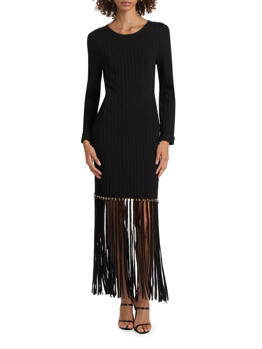 Платье макси с бахромой от Sharron SIMKHAI, черный
Платье макси с бахромой от Sharron SIMKHAI, черный