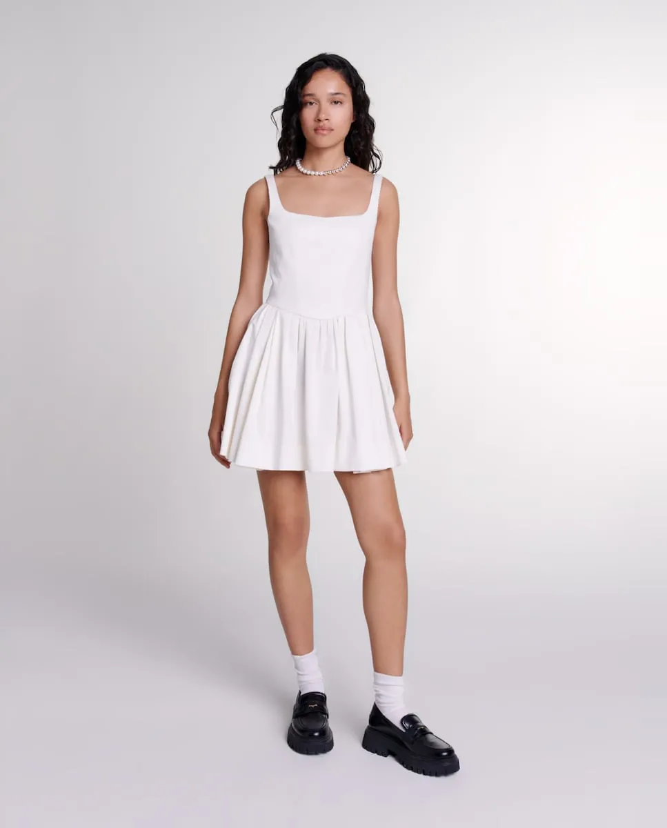 Короткое хлопковое платье Maje, белый
Короткое хлопковое платье Maje, белый