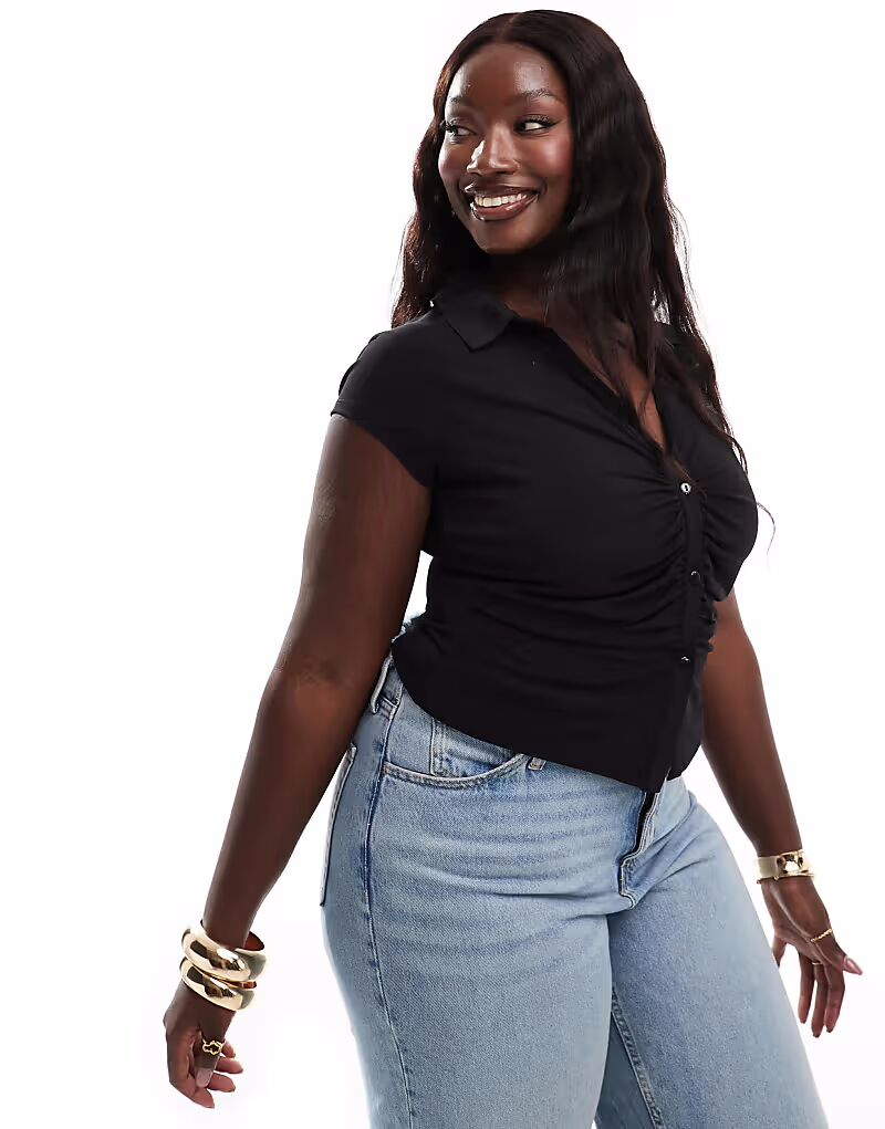 Черная облегающая рубашка с глубоким вырезом и сборками ASOS DESIGN Curve
Черная облегающая рубашка с глубоким вырезом и сборками ASOS DESIGN Curve