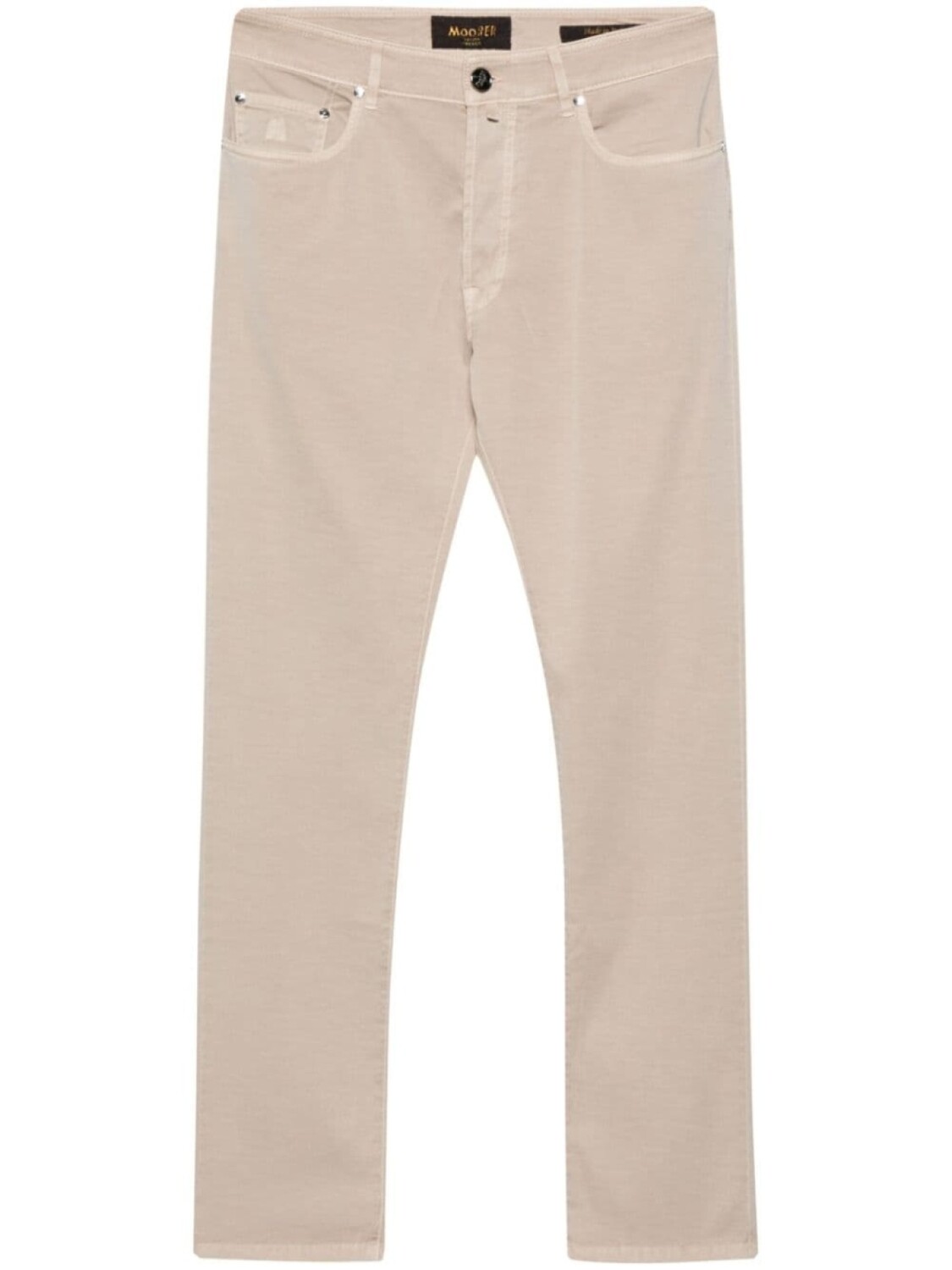 Moorer зауженные брюки с вышитым логотипом, нейтральный цвет 
Moorer зауженные брюки с вышитым логотипом, нейтральный цвет
