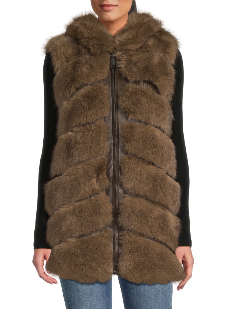 Удлиненный жилет с капюшоном из искусственного меха с шевронным узором BELLE FARE, цвет Sable Brown, Коричневый, Удлиненный жилет с капюшоном из искусственного меха с шевронным узором BELLE FARE, цвет Sable Brown
Удлиненный жилет с капюшоном из искусственного меха с шевронным узором BELLE FARE, цвет Sable Brown, Коричневый, Удлиненный жилет с капюшоном из искусственного меха с шевронным узором BELLE FARE, цвет Sable Brown