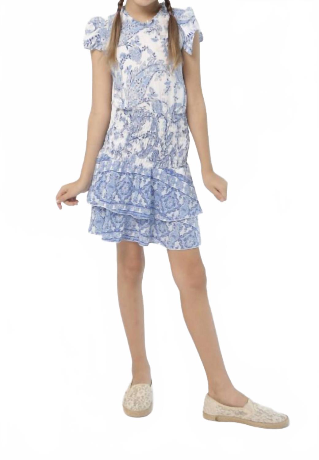 Девушки Платье Isabell в синем цвете с узором пейсли Joyous & Free 
Девушки Платье Isabell в синем цвете с узором пейсли Joyous & Free