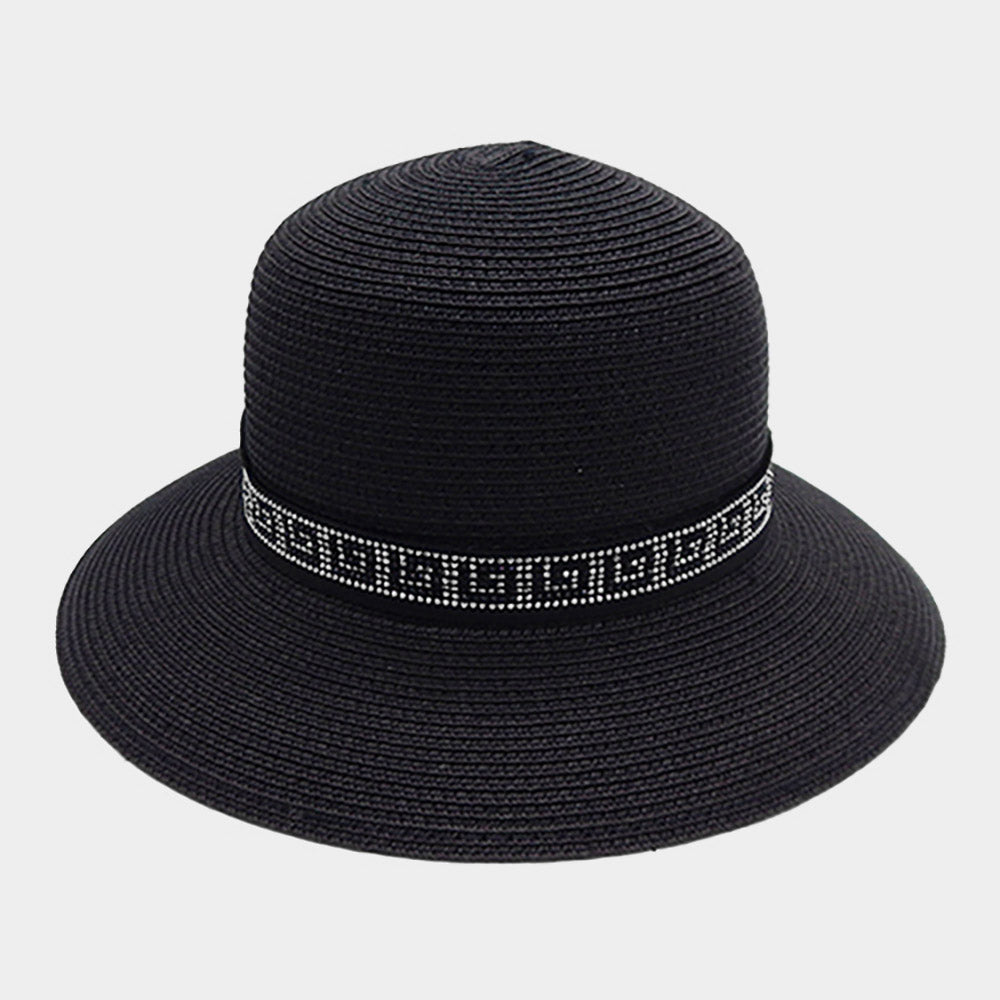 Соломенная шляпа от солнца с греческим узором FASHNZFAB, черный/серебряный
Соломенная шляпа от солнца с греческим узором FASHNZFAB, черный/серебряный