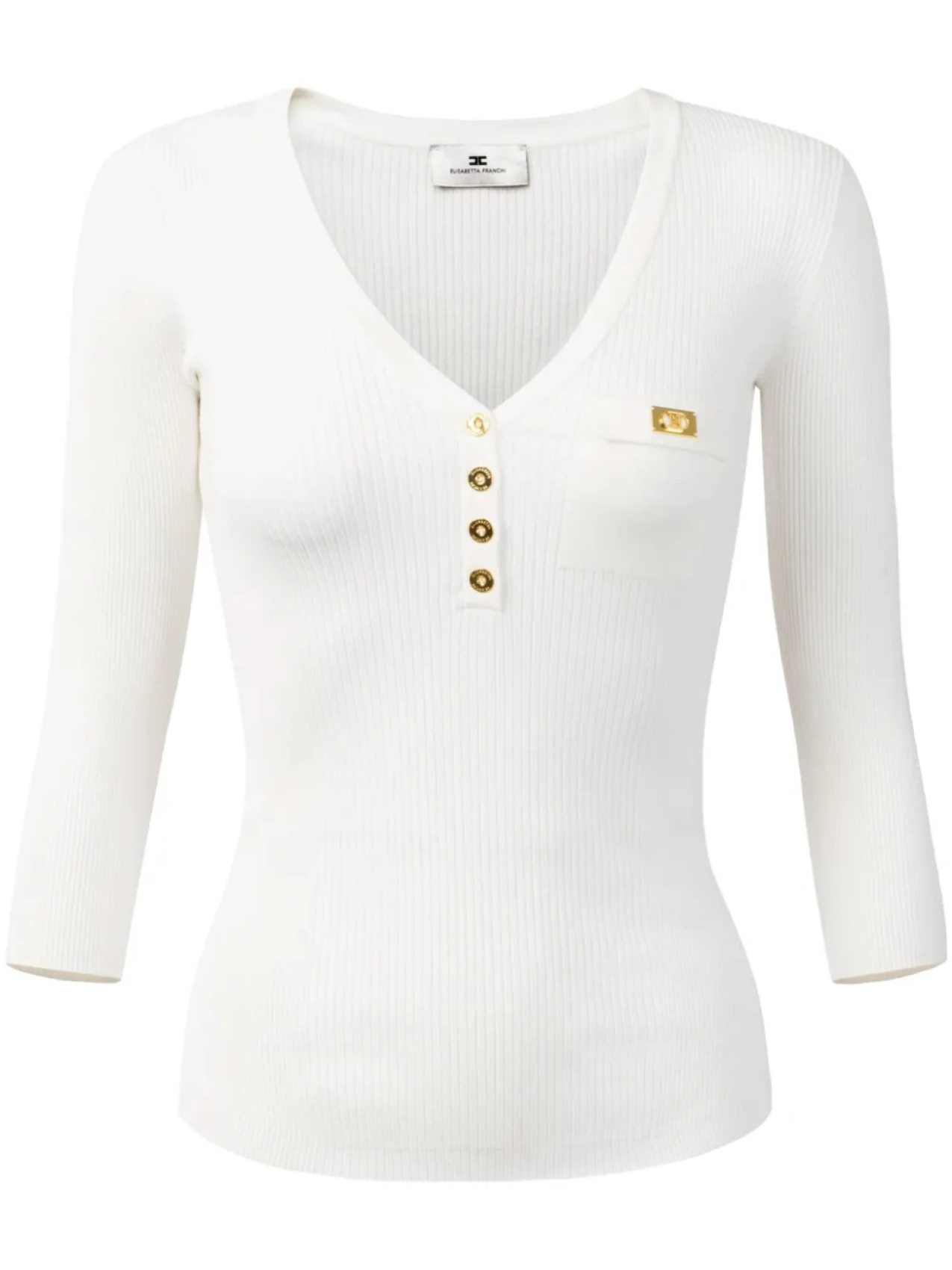 Топ в рубчик с бляшкой-логотипом Elisabetta Franchi, нейтральный
Топ в рубчик с бляшкой-логотипом Elisabetta Franchi, нейтральный