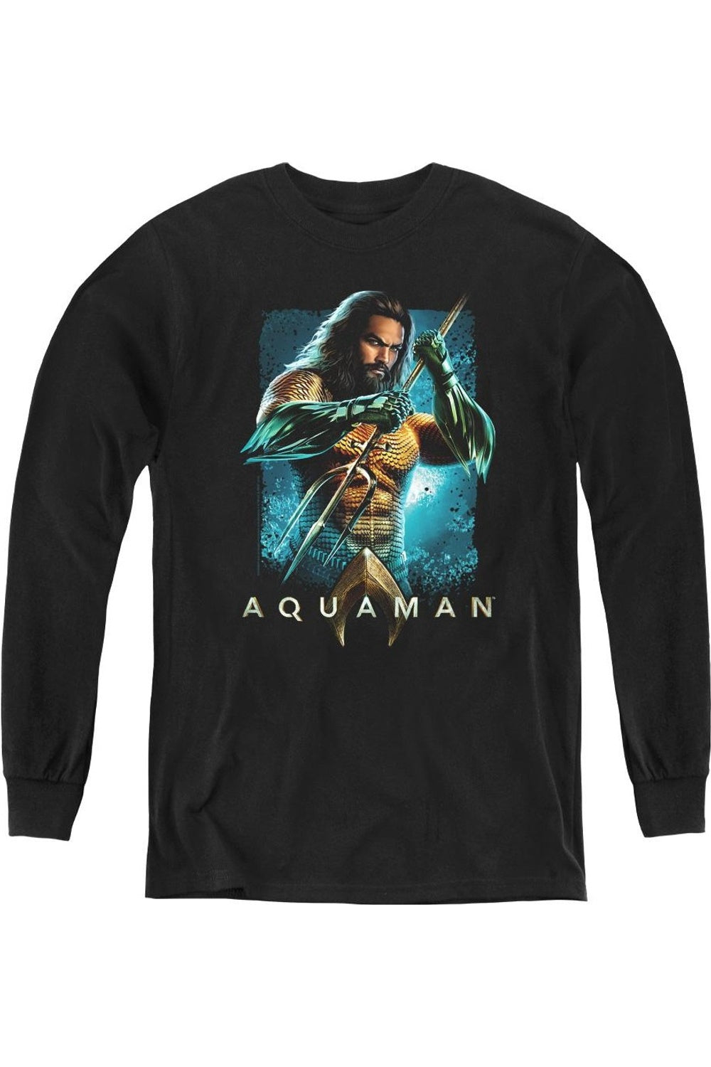 Футболка с длинным рукавом "Трезубец Аквамена" для детей Gildan, черный
Футболка с длинным рукавом "Трезубец Аквамена" для детей Gildan, черный