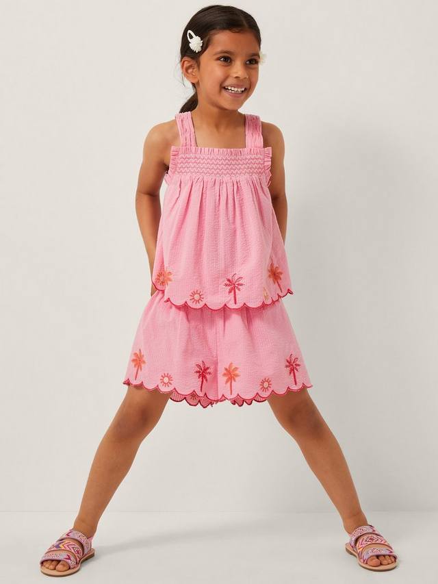 Детский комплект из пике с пальмовым принтом: топ и шорты Monsoon, Pink
Детский комплект из пике с пальмовым принтом: топ и шорты Monsoon, Pink