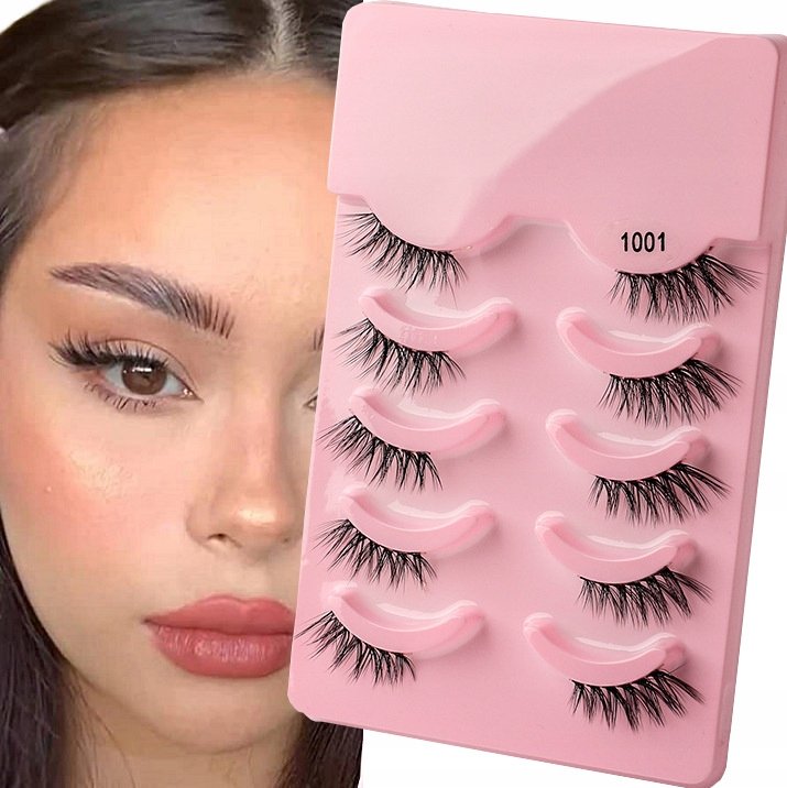 Набор из 5 пар бесцветных полосок накладных ресниц 1001 Puderek
Набор из 5 пар бесцветных полосок накладных ресниц 1001 Puderek