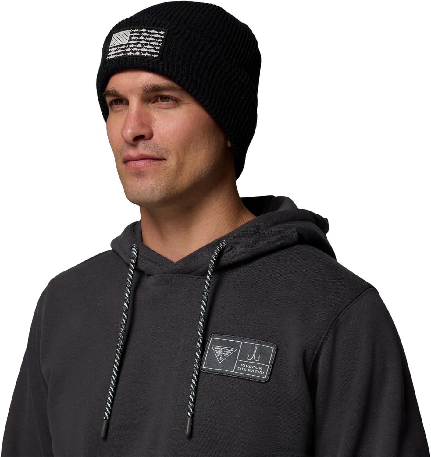 Columbia Unisex-Adult PFG Patch Beanie, Black/Fish Flag
Columbia Unisex-Adult PFG Patch Beanie, Black/Fish Flag